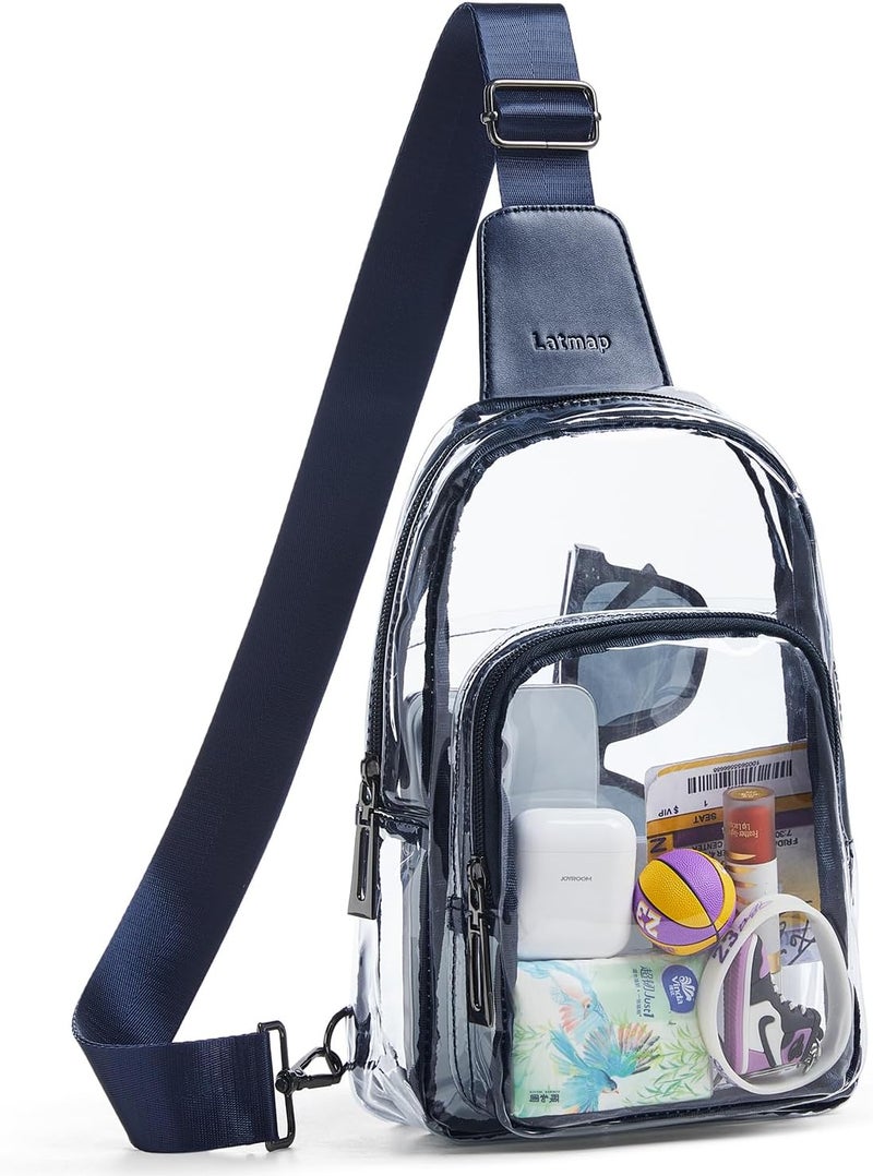 LATMAP Clear Bag for Stadium Events, Clear Purse for Women Stadium Crossbody Bag, Transparent Bag for Concerts Sports - Image 1